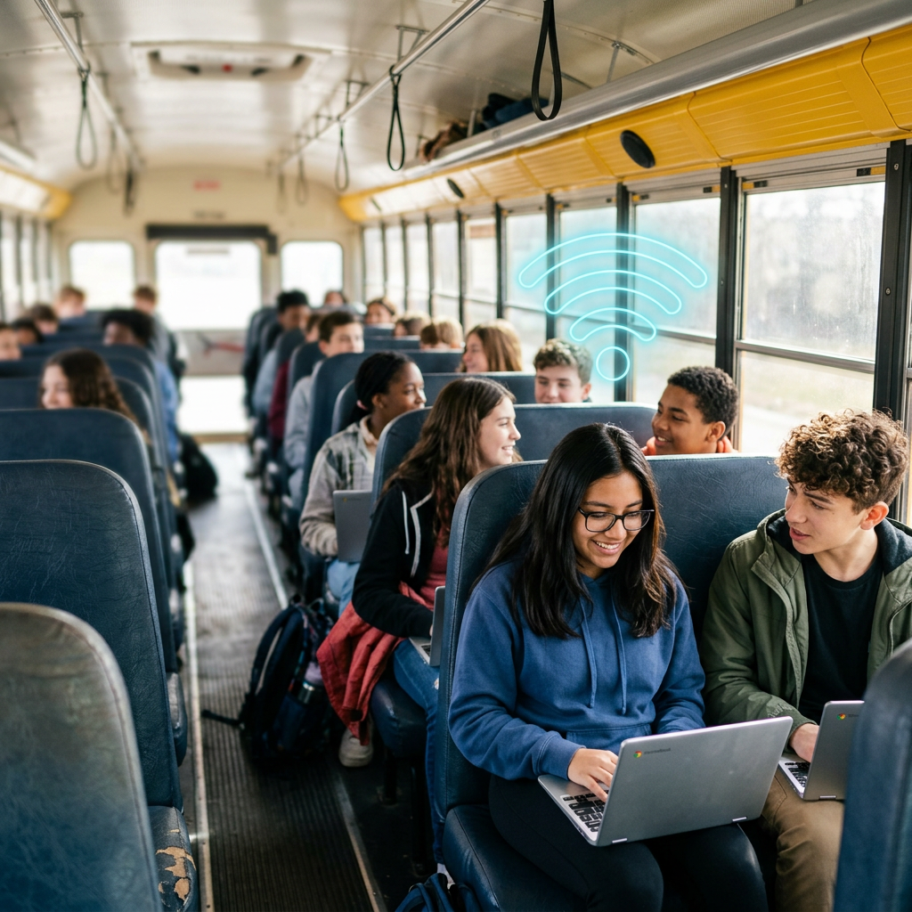 Bus Wi-Fi and 5G connectivity for school transportation