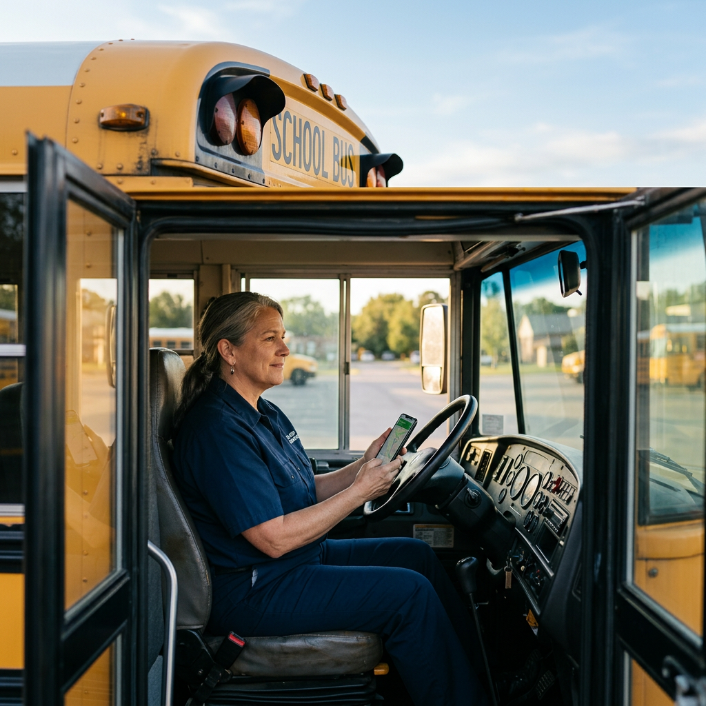 Push-to-talk device for bus driver communication