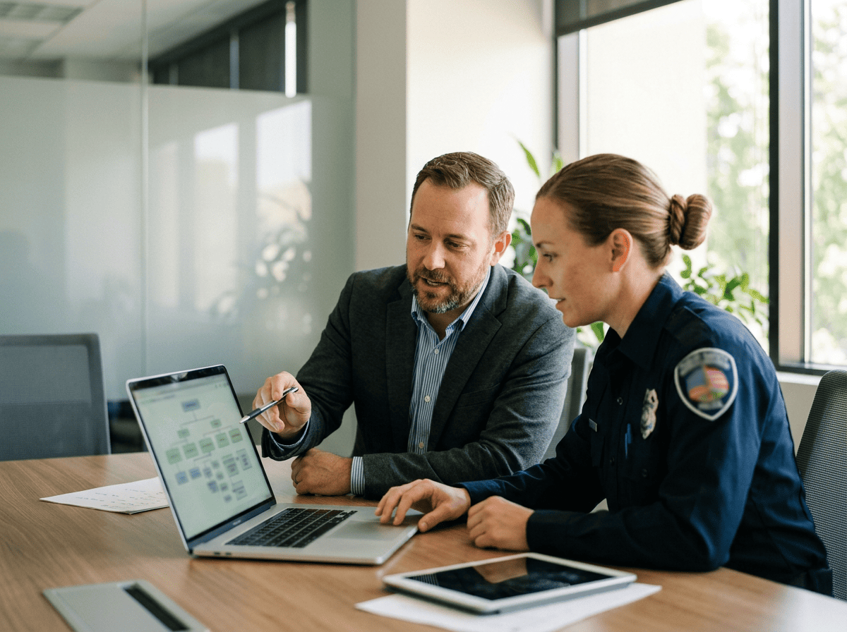 Premier Wireless team designing a T-Priority connectivity solution for an agency