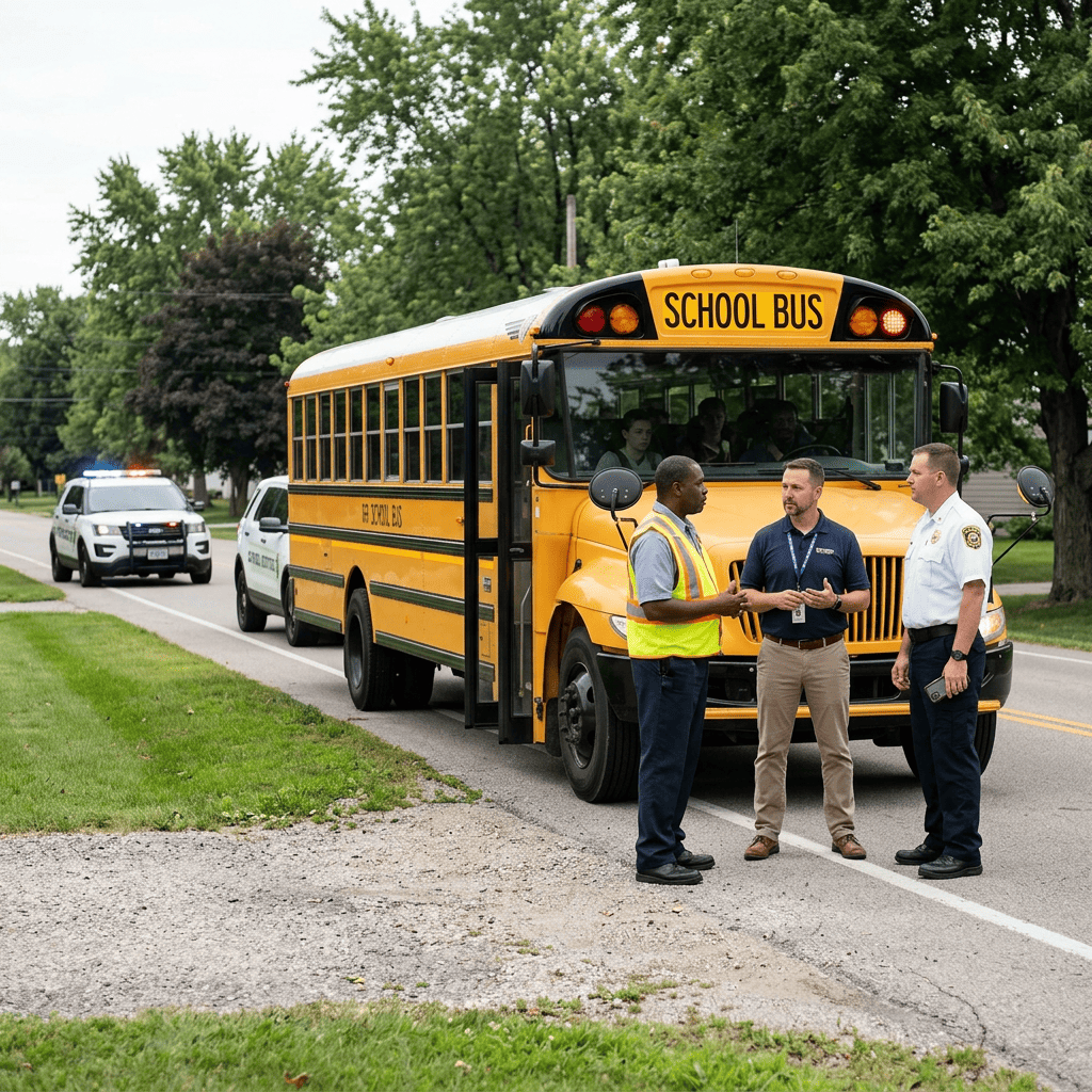 Transportation staff receiving an emergency alert notification