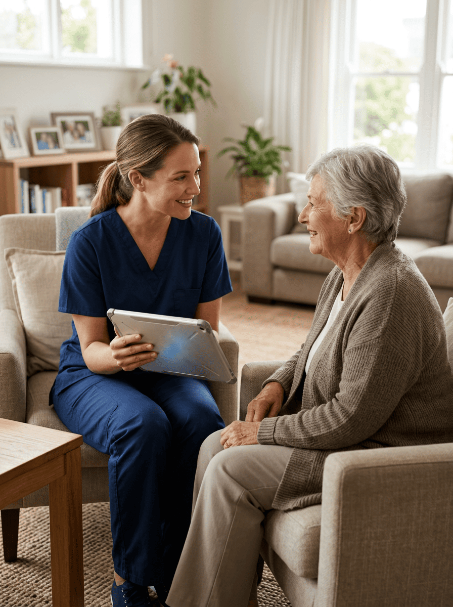 Healthcare clinician accessing patient records on an MDM-secured device
