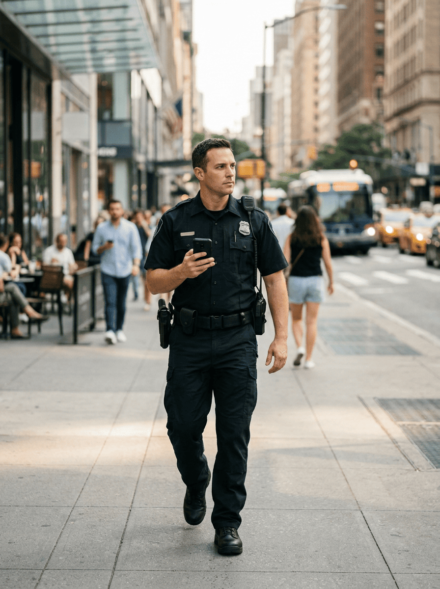 Public safety officer using an MDM-secured mobile device