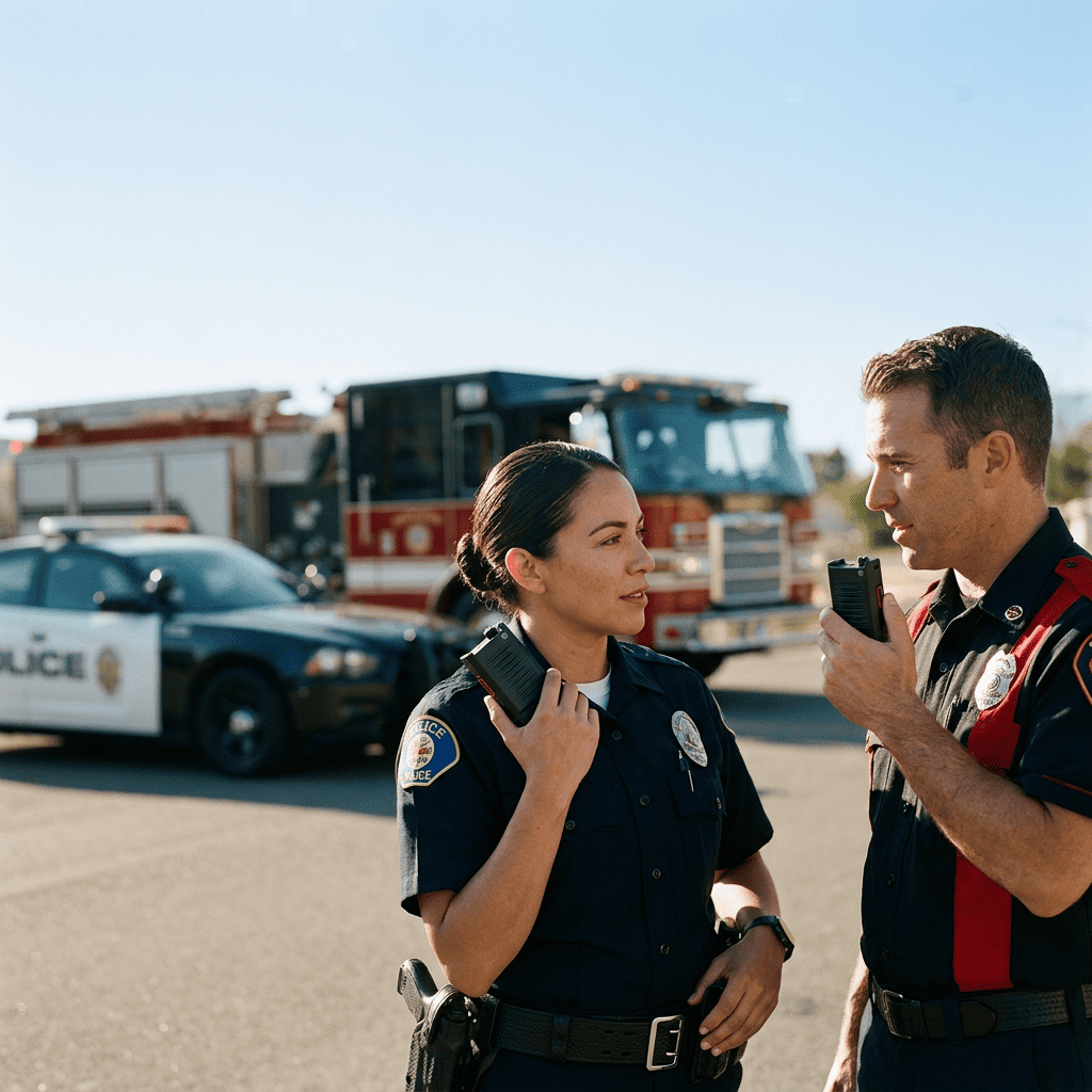 Field employee using Push-to-Talk over Cellular on a mobile device