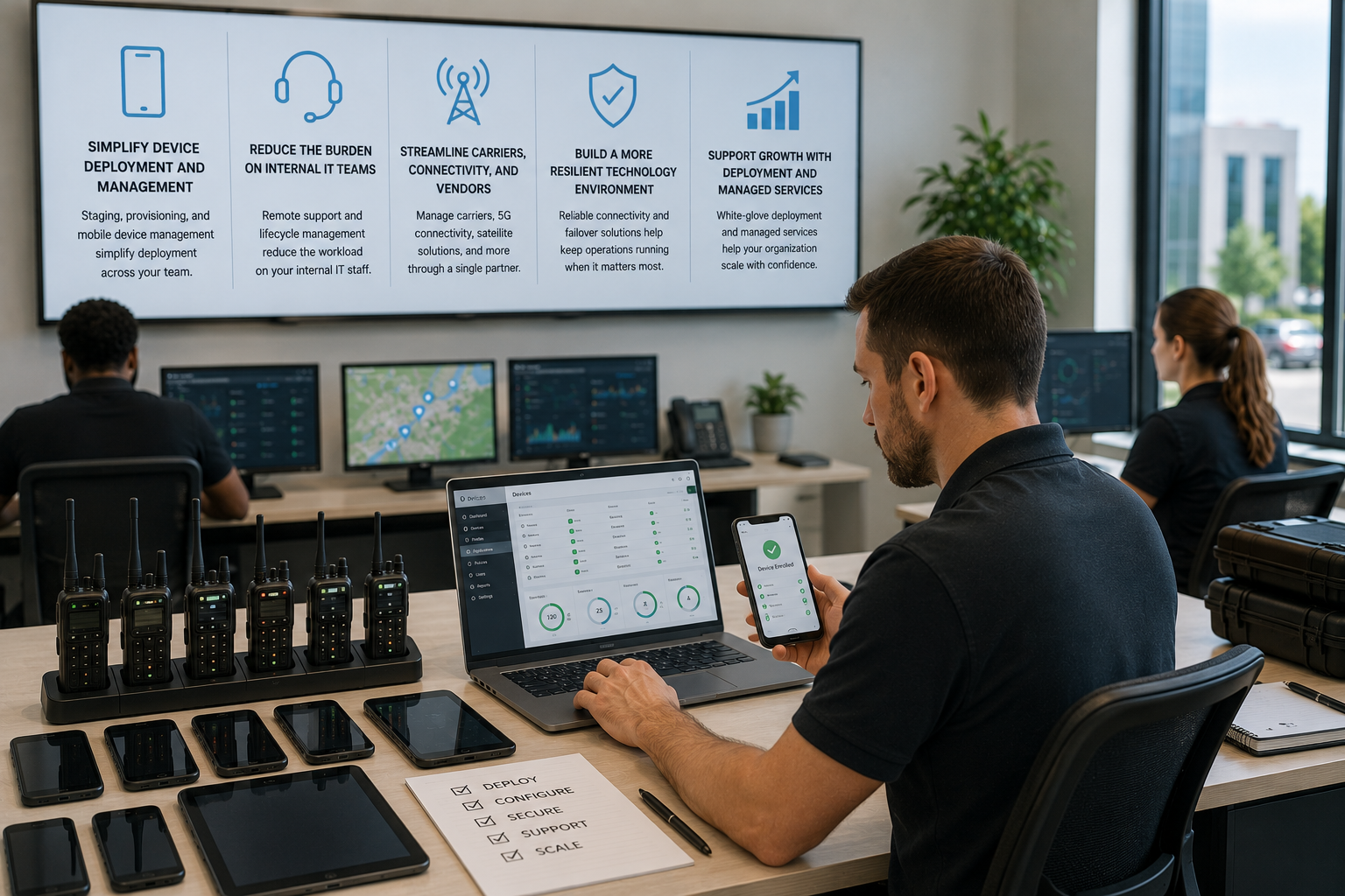 Simplify device deployment and management for security companies