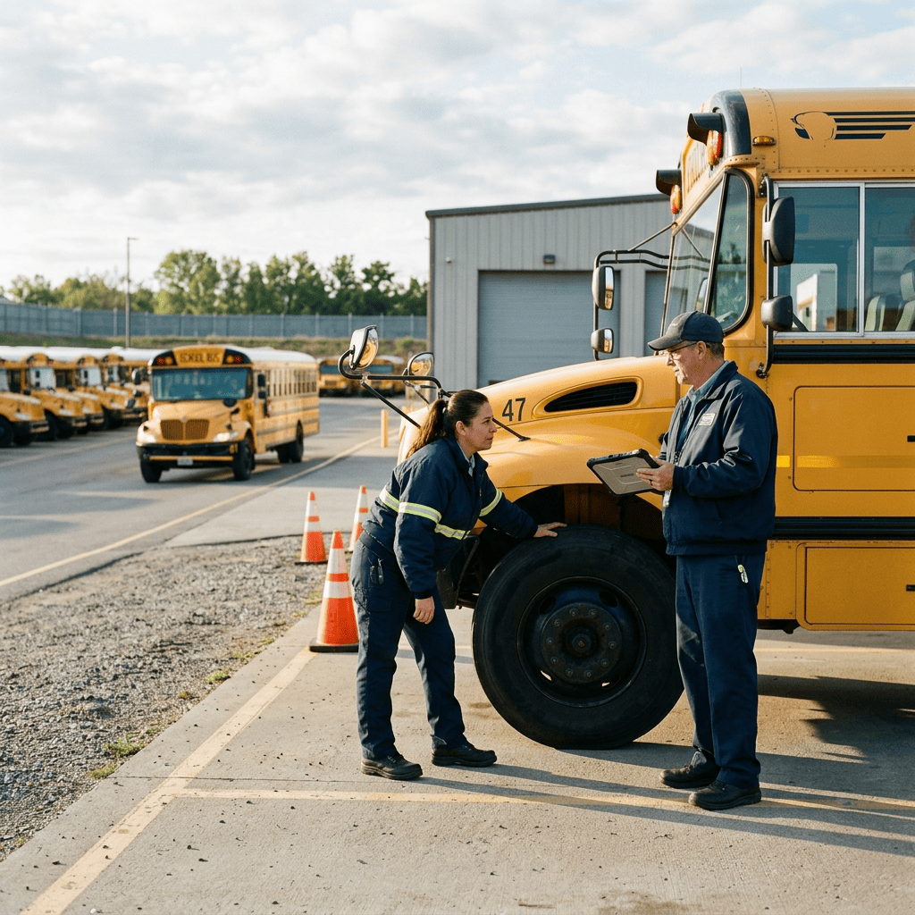 School bus driver using Actsoft workforce management for student transportation
